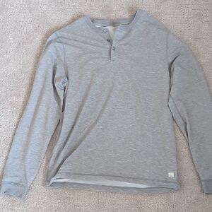 Vuori Austin Henley Long-Sleeve Shirt Light Heather Gray Size Large